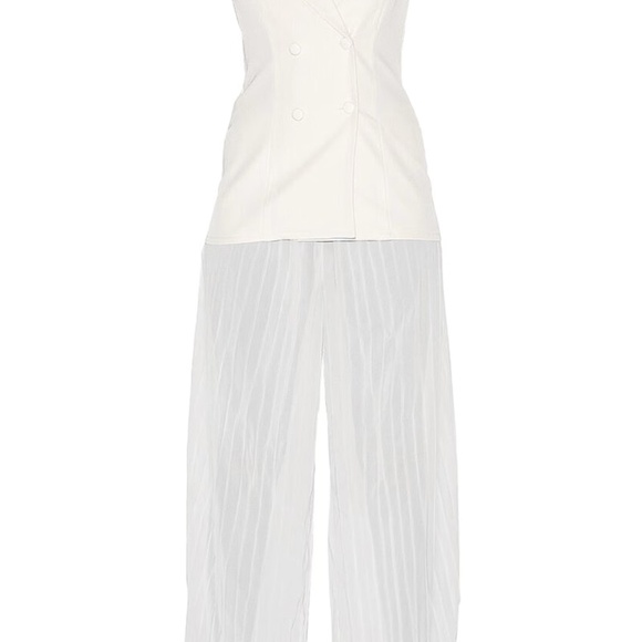 PLUS ALMOND VEST OVERLAY CHIFFON JUMPSUIT - Picture 5 of 5